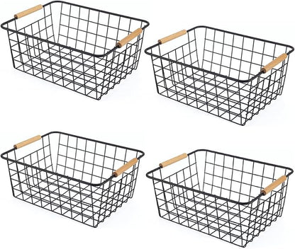 Wire Basket 4 Pcs Wire Storage Baskets Wire Baskets Organizing by ELEATTRUN