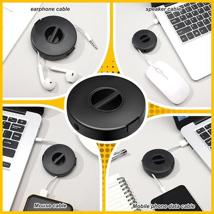 9 Pcs Charging Cord Organizer Black Portable Charger Cord Holder Round Storage - Image 6