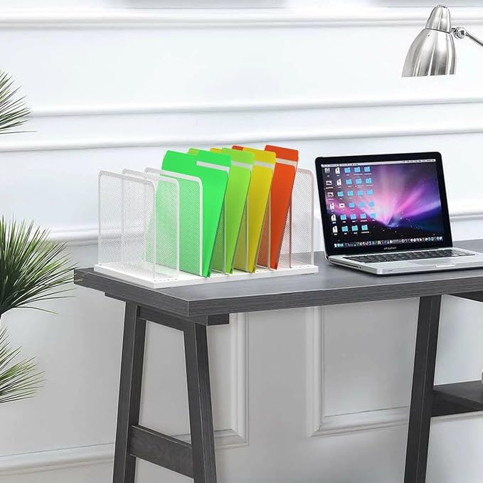 Kuntine.B Desk File Organizer Upright Mesh Desktop Organizer File Sorter Office - Image 4