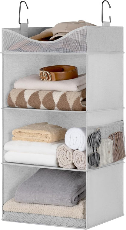 StorageWorks Hanging Closet Organizer, 3-Shelf Hanging Closet Shelves by StorageWorks