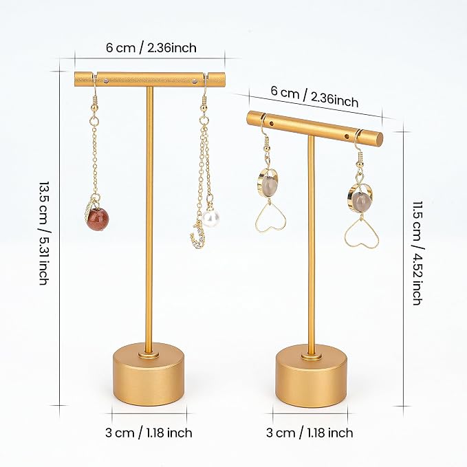 Metal Earring Stand Display Round Base Earring T Bar Display Necklace Bracelet - Image 3