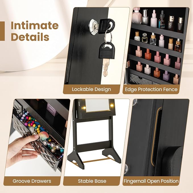 Giantex Standing Jewelry Armoire - Image 6