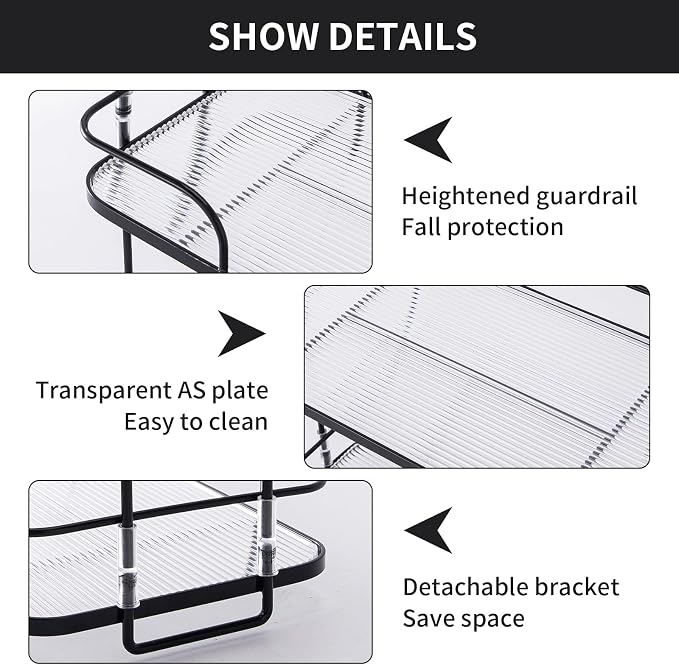 2 Tier Corner Bathroom Counter Organizer, Cosmetic Skincare Organizer, Bathroom - Image 3