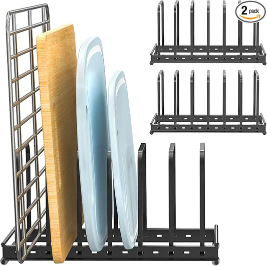 Cutting Board Organizer Rack, 7 Slots Metal Rack Cookie Baking Sheet, Pot Pan by HOME
