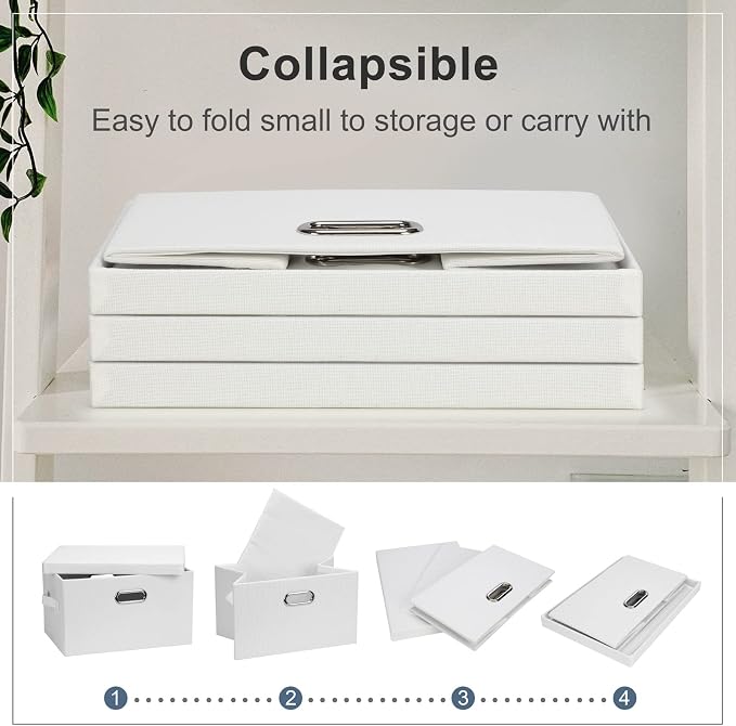 Medium 15" 21 Quart Collapsible Stackable Storage Bins - Image 5