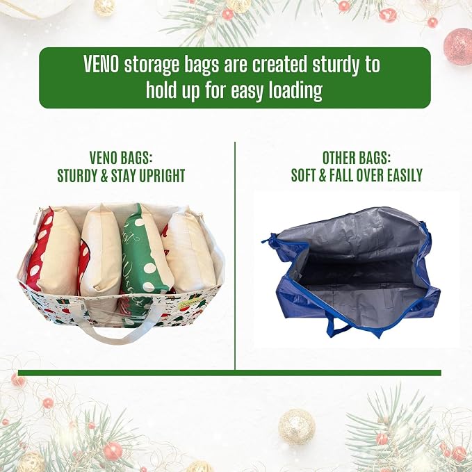 VENO 4 Pack Moving Bags, Large Christmas Storage Bins - Image 6