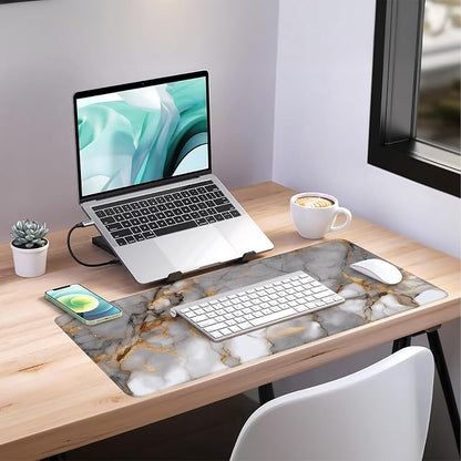 Marble Stripes Gaming Mouse Pad 35.4"x15.7"Desk Mat Anti-Slip Rubber Base & - Image 7