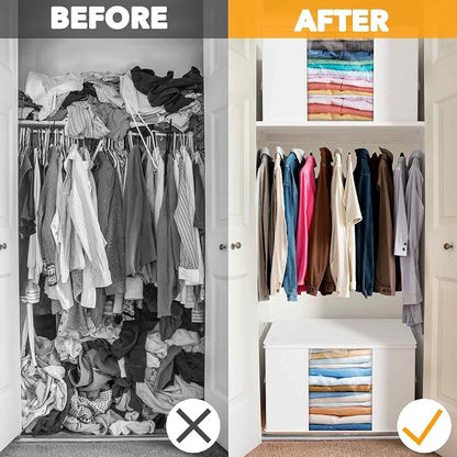 SpaceAid 6 Pack 90L Clothing Storage Bags, Heavy Duty Closet Storage Bins - Image 2