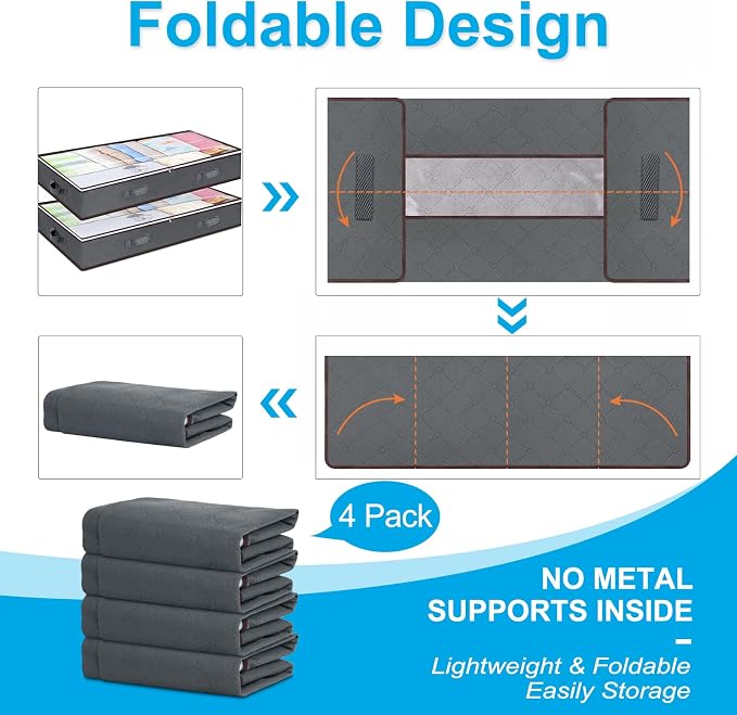Budding Joy 90L Under Bed Storage Containers, Closet Organizers and Storage Bins - Image 6