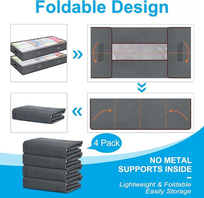90L Under Bed Storage Containers, Large Capacity Underbed Storage Bags Organizer - Image 5
