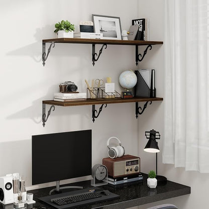 36 Inches Floating Shelves, Rustic Long Wall Shelves, 8 Inch Deep Book Shelf - Image 2