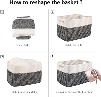 OIAHOMY 4 Pack Storage Baskets for Organizing, Basket for Shelves - Image 7