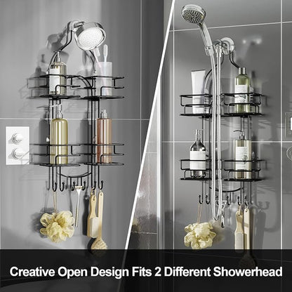 SRIWATANA Shower Caddy Hanging Over Head, Bathroom Shower Organizer Shower Rack - Image 2