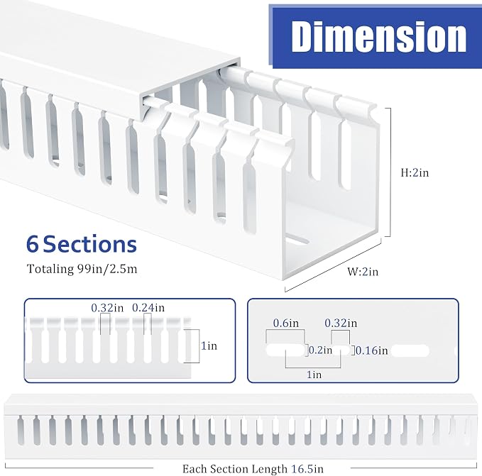 ZhiYo 99in Professional Server Rack Cable Management Raceway, H2 x W2in Cable - Image 2