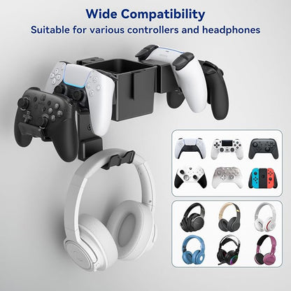 KDD Controller Wall Mount & Headset Holder, Universal Gaming Organizer Stand - Image 4