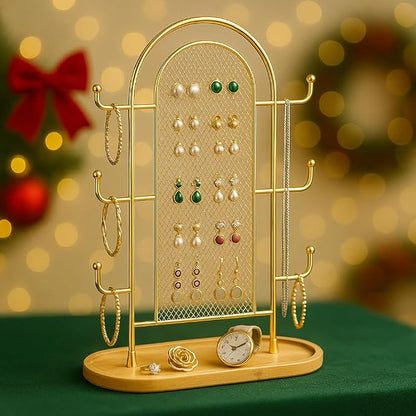 Jewelry Display Earring Stand Gold Organizer Earring StorageTree Jewelry Rack - Image 2