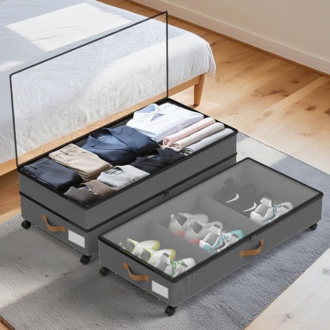 Under Bed Storage with Wheels 2-Pack, 75L XXL Under the Bed Storage Containers - Image 9