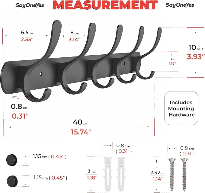 Black Coat Rack Wall Mounted - Image 2