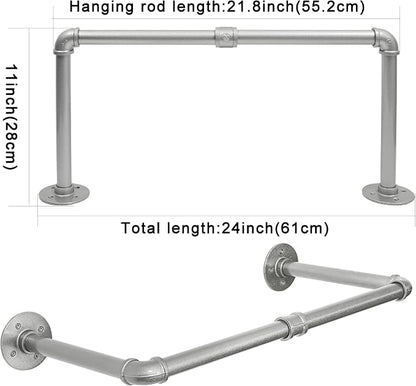 WEBI Industrial Pipe Clothing Rack, Heavy Duty Metal Garment Rack Bar Wall - Image 4