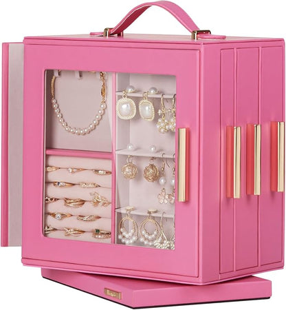 Homde Christmas Gifts Jewelry Box 360° Rotating, Necklace Earring Organizer by Homde