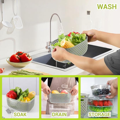 LUXEAR Fresh Produce Vegetable Fruit Storage Containers 3Piece Set, BPA-free - Image 4