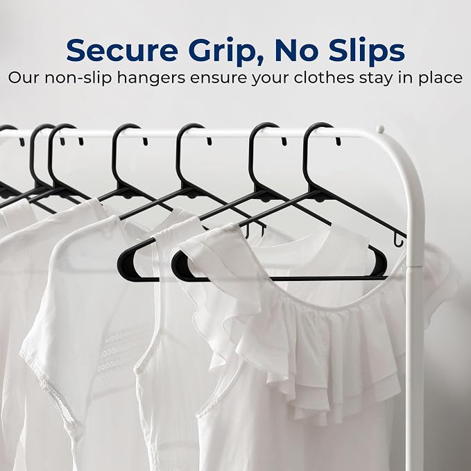 SereneLife 30 Pack Plastic Hangers, Space-Saving Closet Organizers, Durable and - Image 3