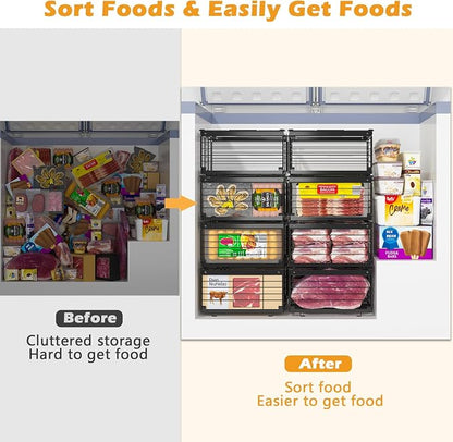NADAMOO Freezer Organizer Bins, 2 Packs Large Expandable Stackable Chest - Image 2