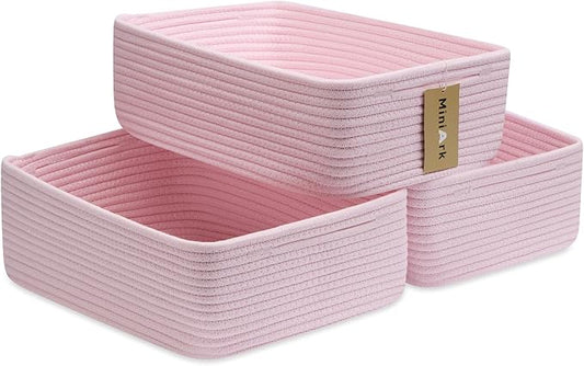 Large Shallow Organizing Baskets 15x11x5.1 Inches by MiniArkStorageBasketsHome