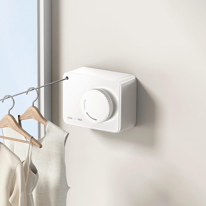 Retractable Clothesline Indoor, Non-Sagging Outdoor Clothes Line Retracting by MUSTORN