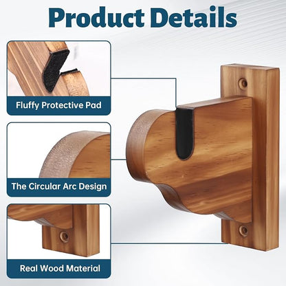 Skateboard Wall Mount, Wooden Horizontal Skateboard Rack Wall Hanger Display - Image 5