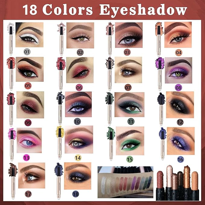 Eyeshadow Stick Makeup, Highlighter Matte Cream Eye Shadow Pencil, Waterproof - Image 7