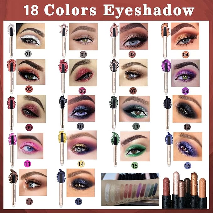 Purple Eyeshadow Stick Makeup, Highlighter Matte Cream Eye Shadow Pencil - Image 7