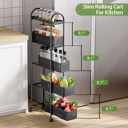 KINGRACK 5-Tier Slim Storage Cart - Image 8