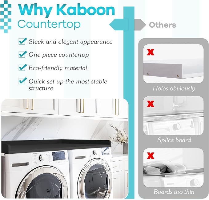 Kaboon Washer Dryer Countertop Only, Melamine Countertop - Image 4