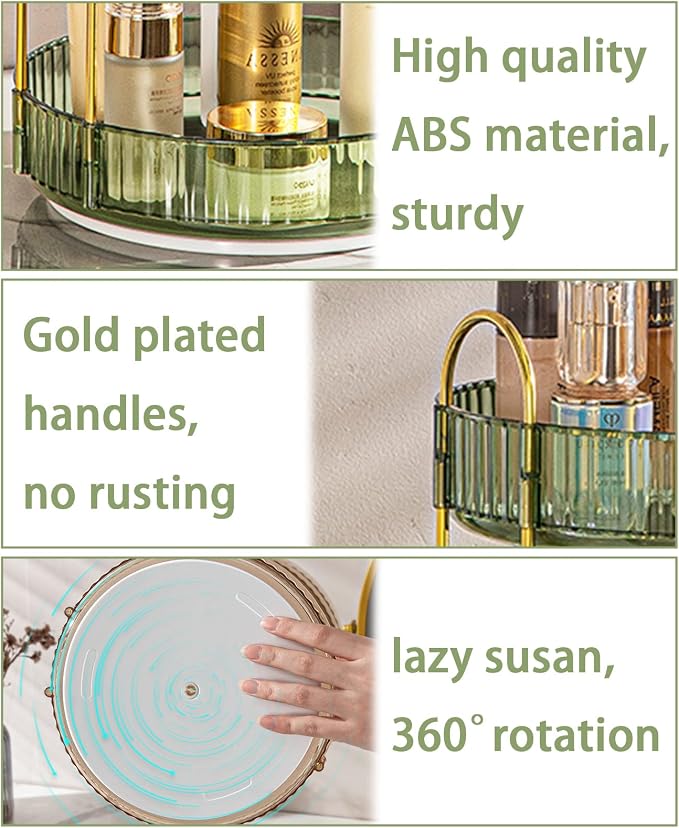 Rotating Makeup Organizer for Vanity, High-Capacity Skincare Make Up Storage - Image 3