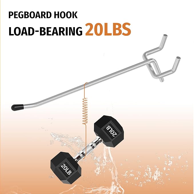 HUHOLE Pegboard Hooks 2 Inch 50PC, Ideal Garage Organization, Wall Storage Tool - Image 3