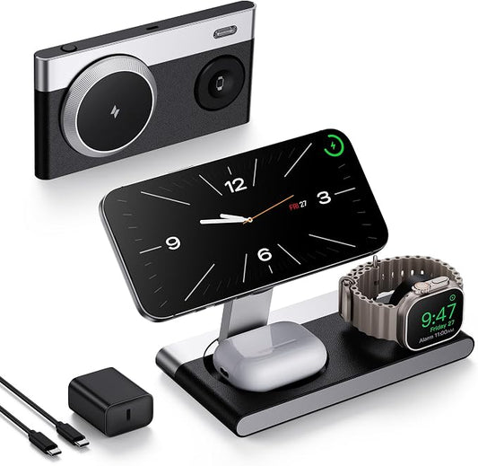 Foldable 3 in 1 Magnetic Wireless Charging Station by Mukiya
