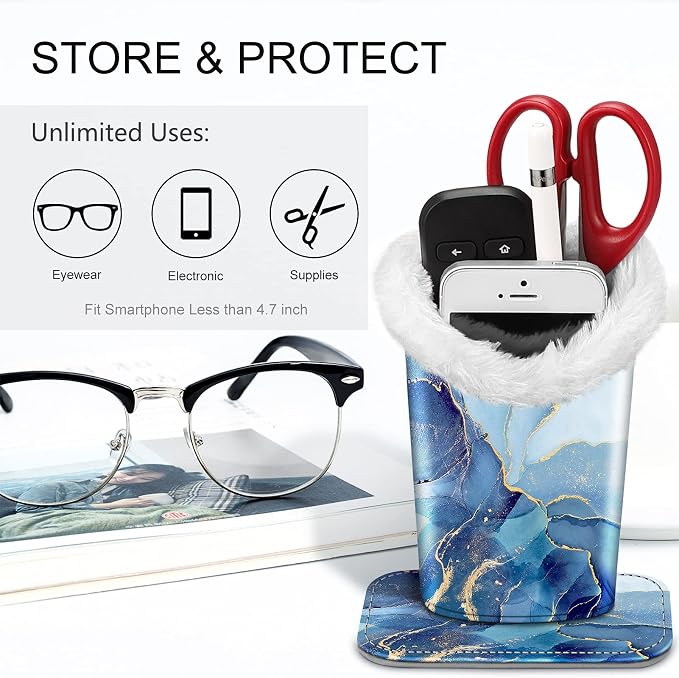 Fintie Plush Lined Eyeglasses Holder, Glasses Stand Case, Anti-scratch Glasses - Image 5
