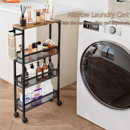 AZERPIAN Slim Rolling Cart 5 Tier Narrow Storage Cart on Wheels - Image 5
