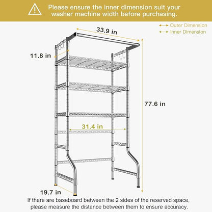 Ulif U11 Over Washer and Dryer Shelves, 3 Tiers Laundry Room Storage and - Image 3