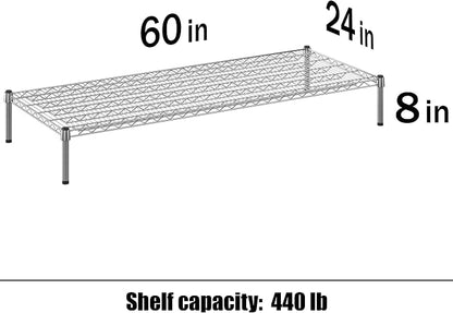 24" Deep x 60" Wide x 8" Height Wire Shelving Kit | 1-Tier | NSF Commercial - Image 3