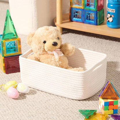 Small Storage Baskets for Organizing | Closet Organizer Bins | Shelf Toy Basket - Image 4
