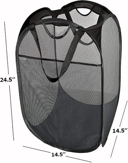 2 Pcs Strong Mesh Pop-up Laundry Hamper, Quality Pop Up Hampers - Image 2