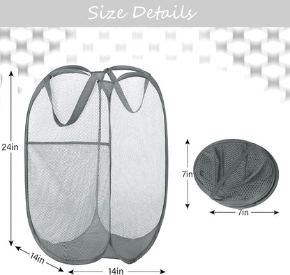 BATTOO Deluxe Strong Mesh Pop up Laundry Hamper Basket - Image 4