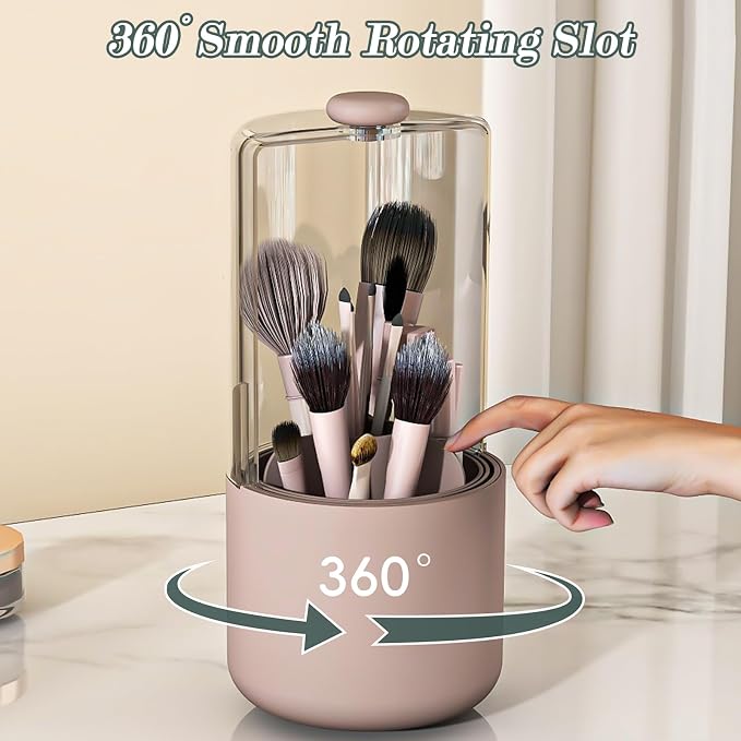Makeup Brush Holder with Dustproof Cover - Image 3