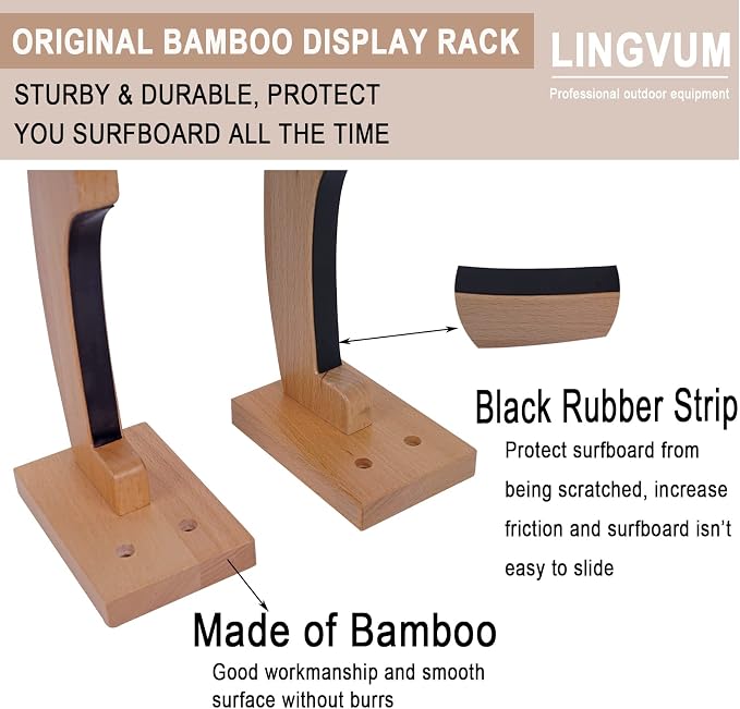 Surfboard Wall Mount Racks Sturdy Surf Board Wall Hangers Suitable - Image 3