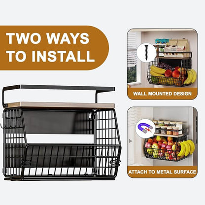 Magnetic Shelf for Fridge, Onion and Potato Spice Snacks Fruit and Vegetable - Image 7