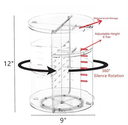 Clear Rotating Makeup Organizer - Image 2