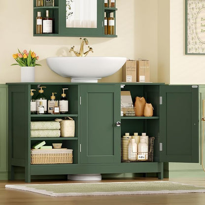 TEENFON 35.4" Pedestal Sink Storage Cabinet - Image 4