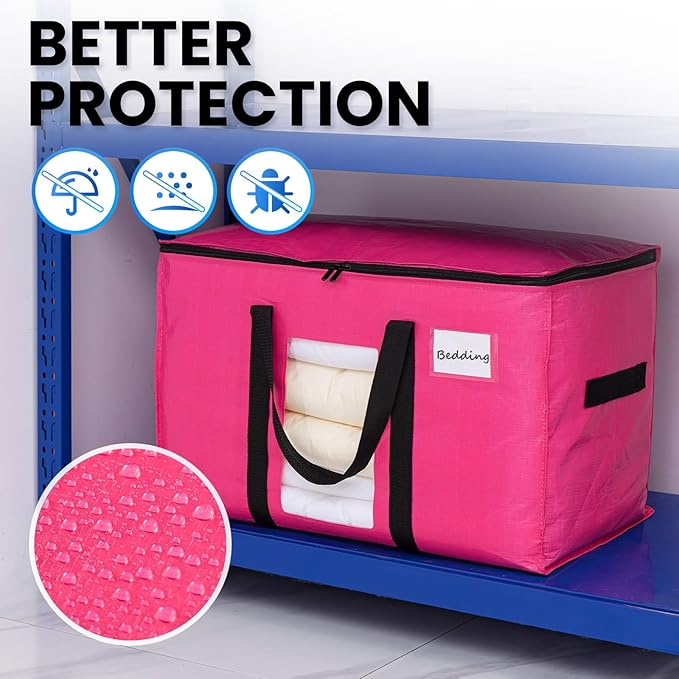 TAILI 8 Pack Pink Extra Large Moving Bags, Heavy Duty Totes - Image 8